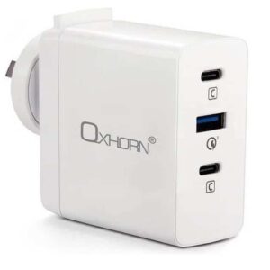 Oxhorn 100W USB GaN Type-C fast Charger, 2x USB-C, 1x USB-A Fast Charger