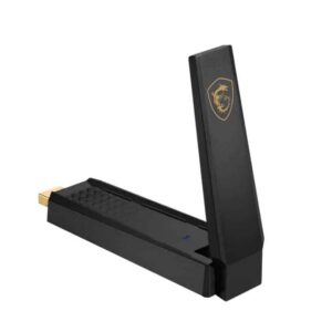 MSI AXE5400 WiFi 6E USB adapter, 2.4GHz / 5GHz / 6GHz, 1x USB 3.2, Windows 11, Windows 10, Linux