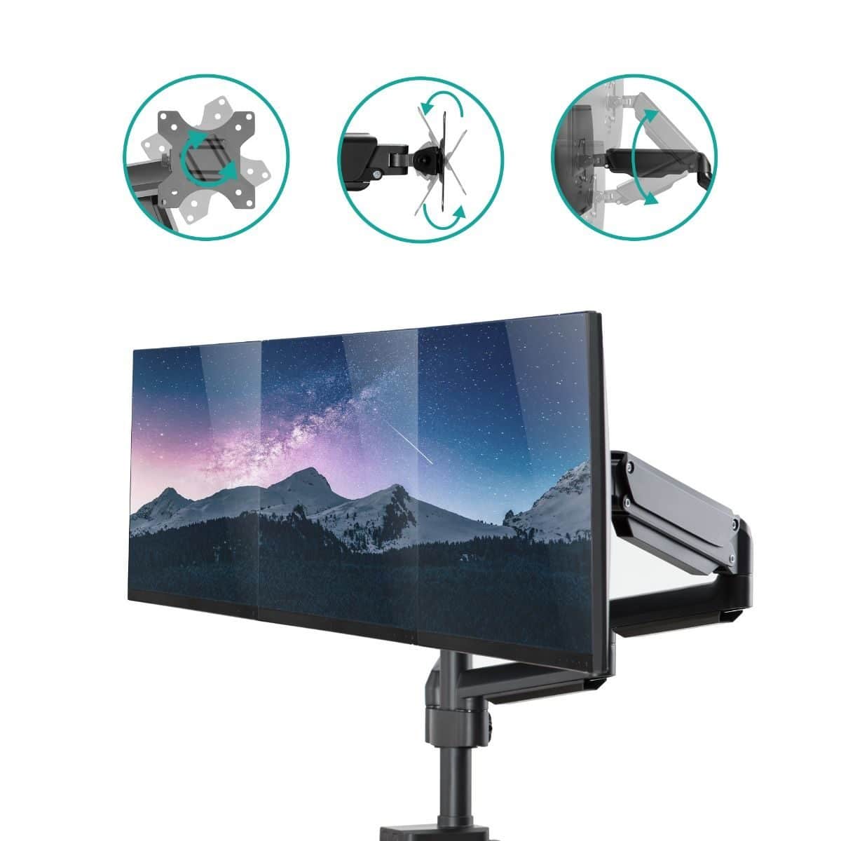 activiva ErgoLife Triple Monitor Screen Gas Spring Monitor Arm - Image 3