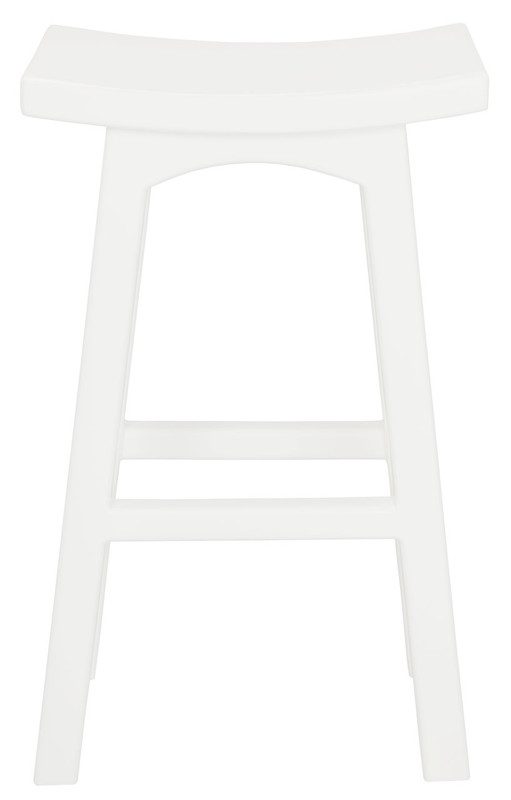 Tokyo Solid Mahogany Timber Barstool (White)