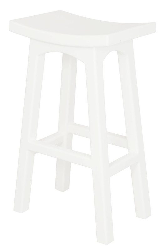 Tokyo Solid Mahogany Timber Barstool (White) - Image 2
