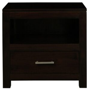 Paris 1 Drawer Solid Mahogany Timber Lamp Table (Chocolate)