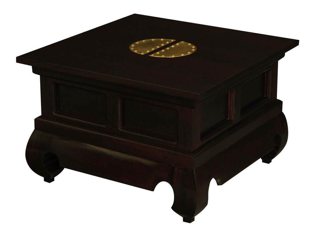 Dynasty Solid Mahogany Timber Lamp Table 60 x 60 cm (Chocolate) - Image 2
