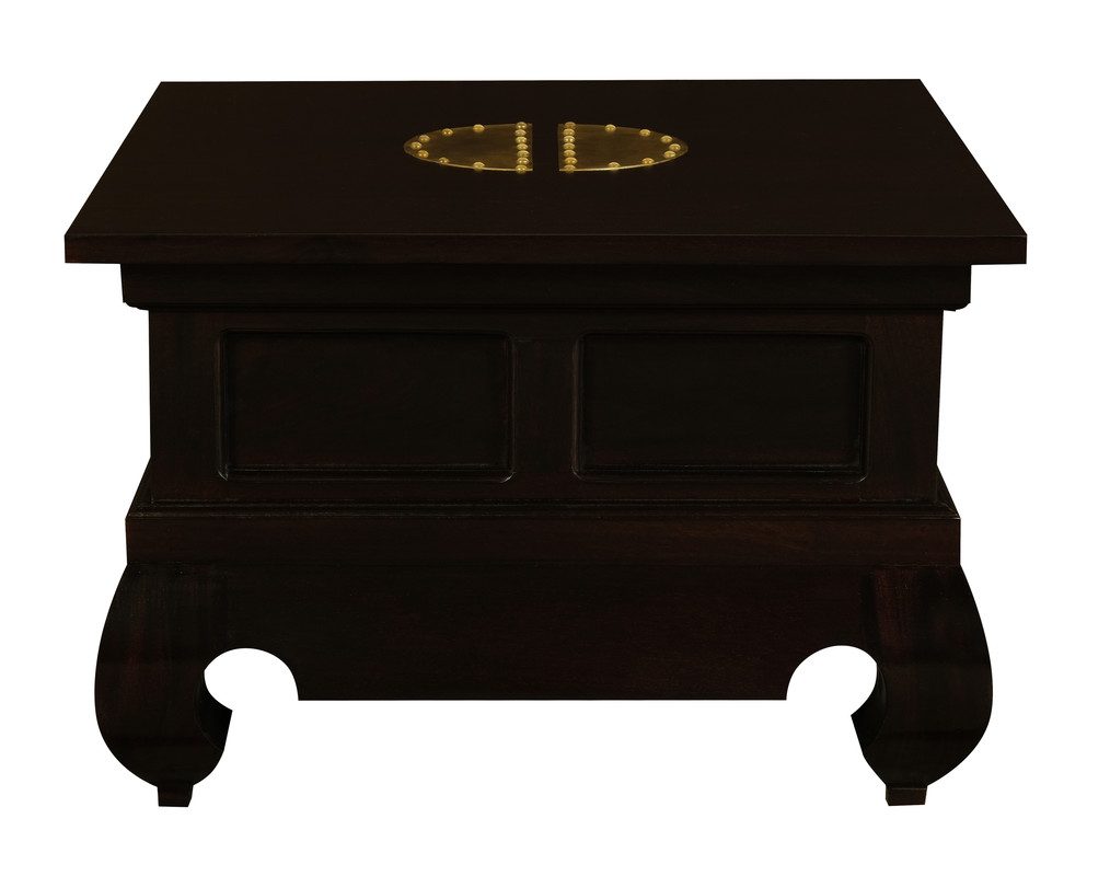 Dynasty Solid Mahogany Timber Lamp Table 60 x 60 cm (Chocolate) - Image 3