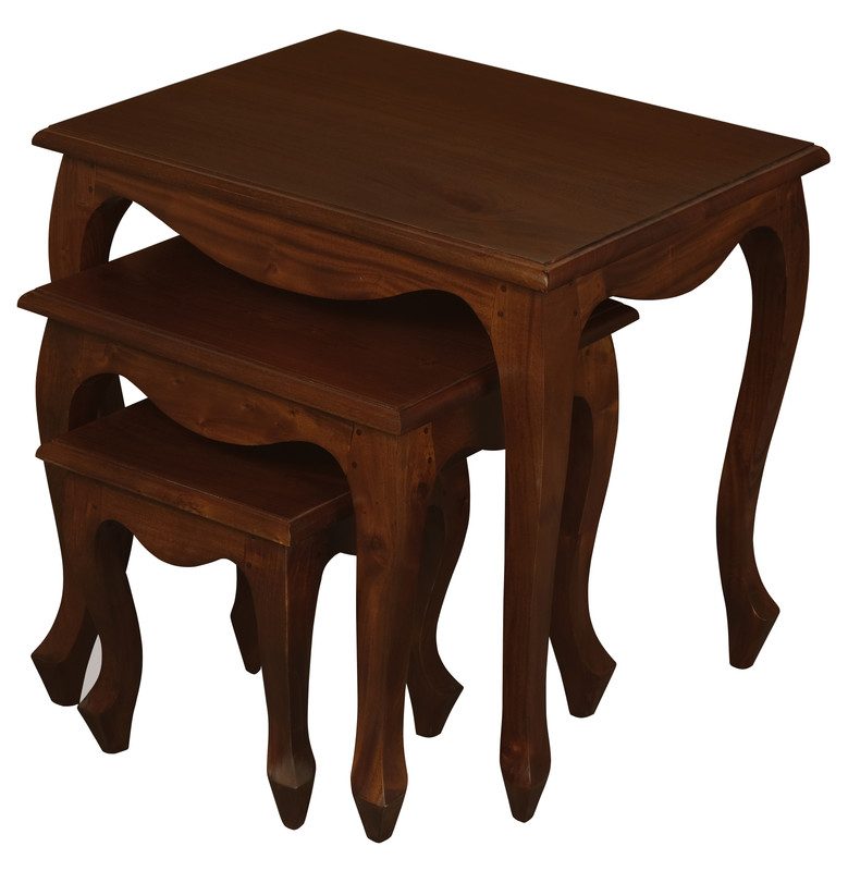 Queen Ann Nest of Table Set of 3 (Mahogany) - Image 2