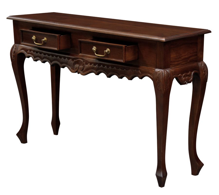 Seine 2 Drawer Carved Sofa Table (Mahogany) - Image 3