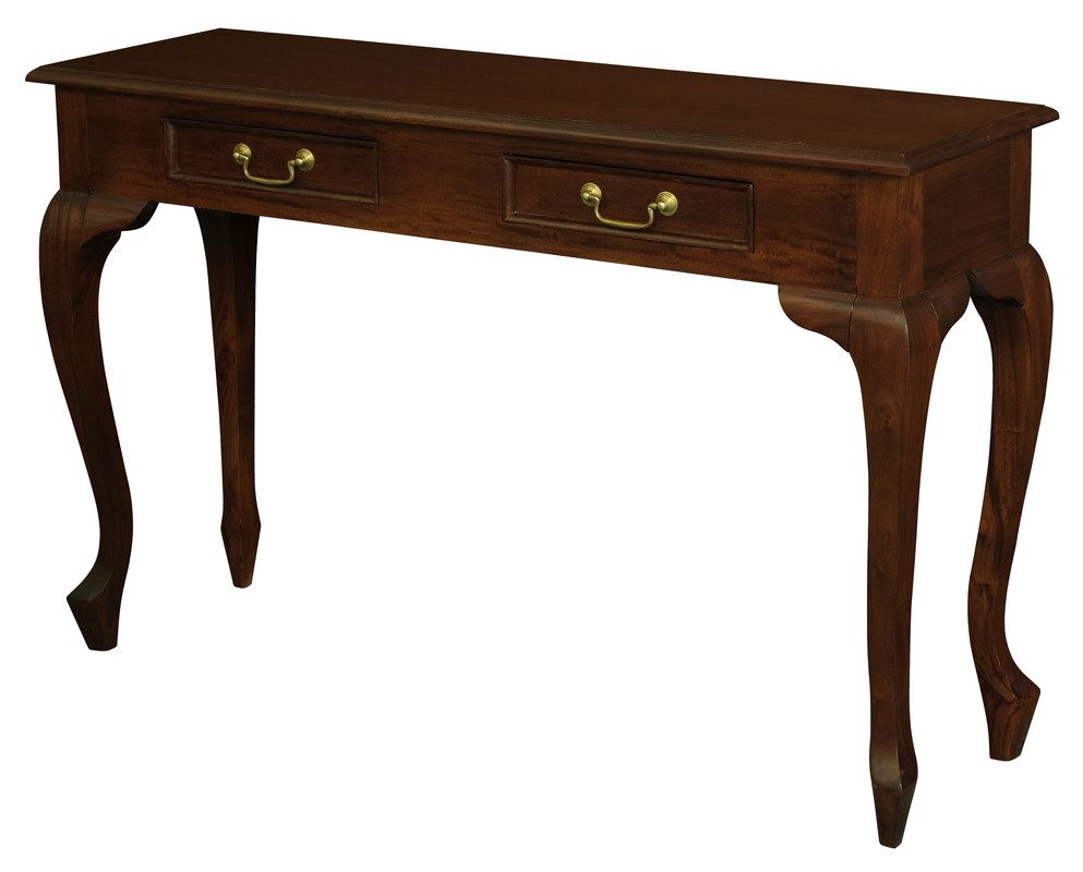 Queen Ann 2 Drawer Sofa Table (Mahogany) - Image 2