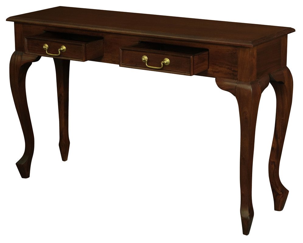 Queen Ann 2 Drawer Sofa Table (Mahogany) - Image 3