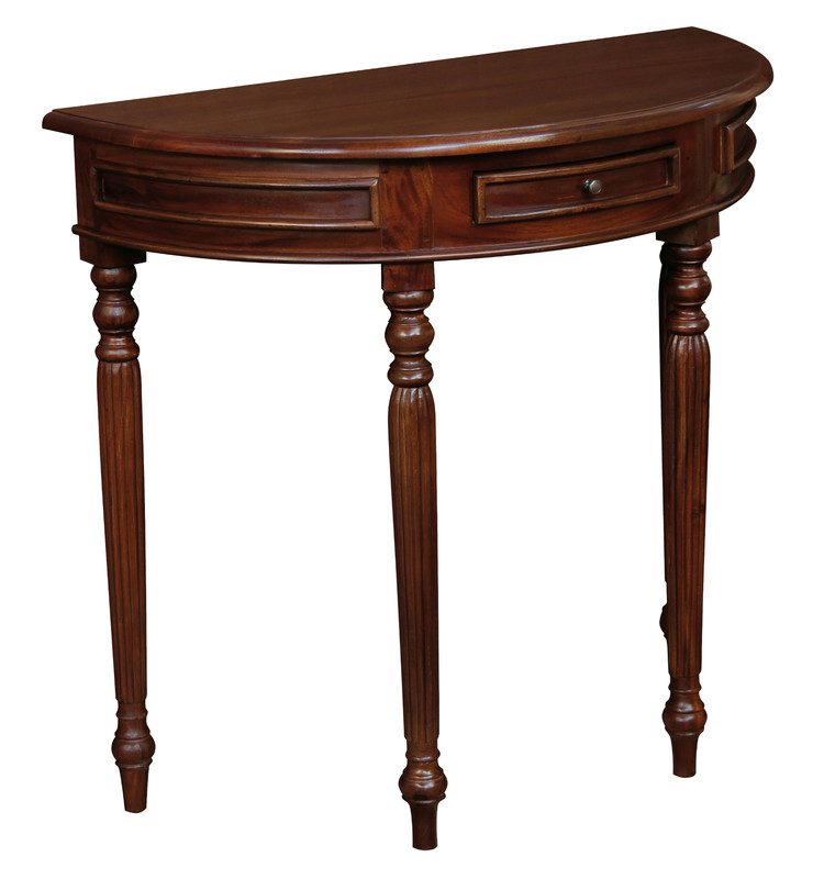 Huntley Turn Leg Half Round Sofa Table (Mahogany) - Image 2