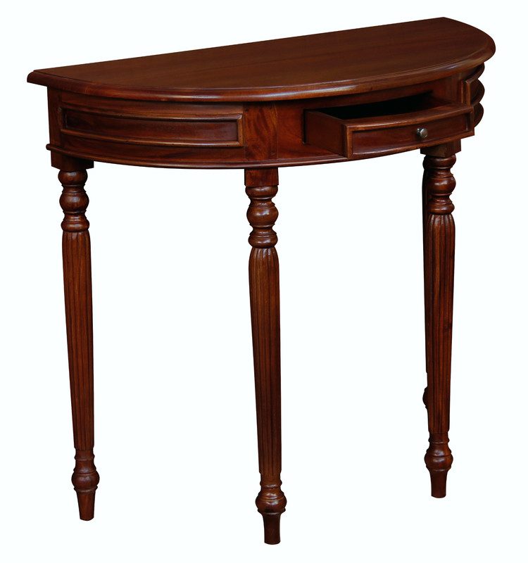 Huntley Turn Leg Half Round Sofa Table (Mahogany) - Image 3
