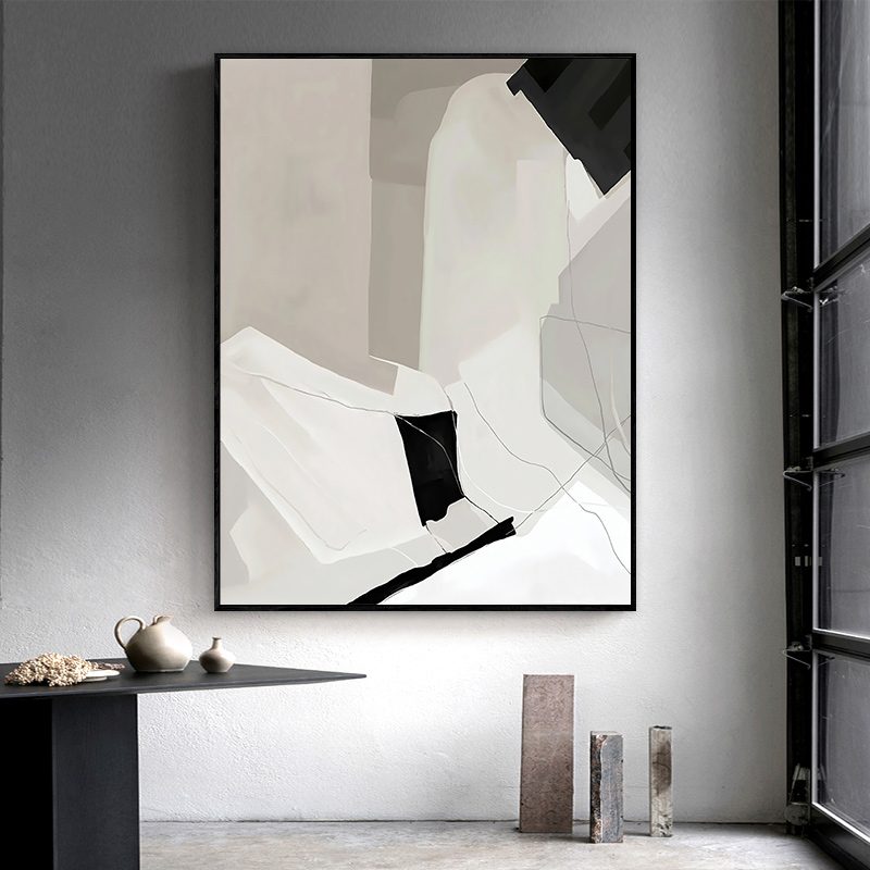 Wall Art 60cmx90cm Modern Abstract 2 Sets Black Frame Canvas - Image 4