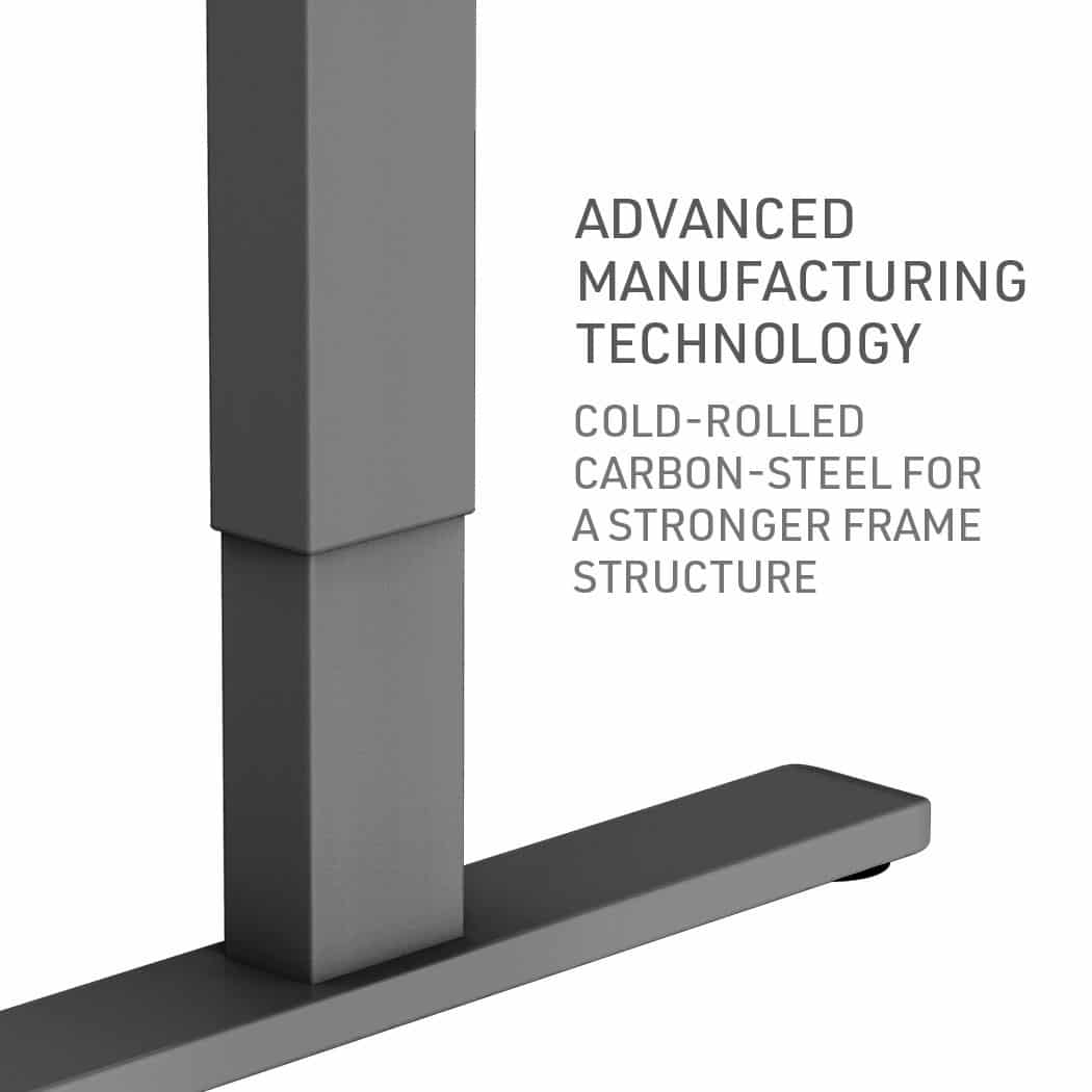 Fortia Sit To Stand Up Standing Desk, 140x60cm, 72-118cm Electric Height Adjustable, 70kg Rated Black/Black Frame - Image 5