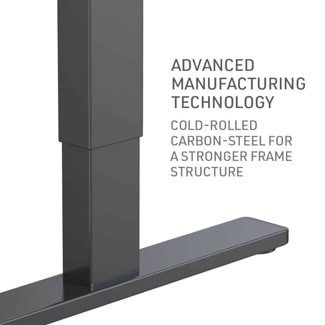 Fortia Sit To Stand Up Standing Desk, 140x60cm, 72-118cm Electric Height Adjustable, 70kg Load, Oak Style/Black Frame - Image 5