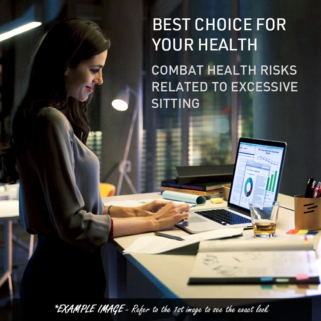 Fortia Sit To Stand Up Standing Desk, 140x60cm, 72-118cm Electric Height Adjustable, 70kg Rated, Oak Style/Black Frame - Image 3