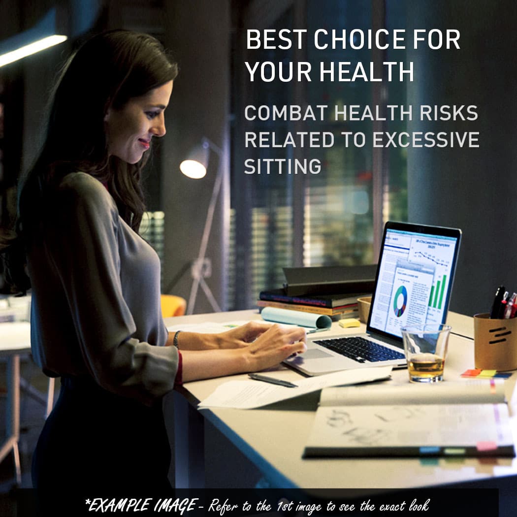 Fortia Sit To Stand Up Standing Desk, 120x60cm, 72-118cm Electric Height Adjustable, 70kg Load, Walnut Style/Silver Frame - Image 3
