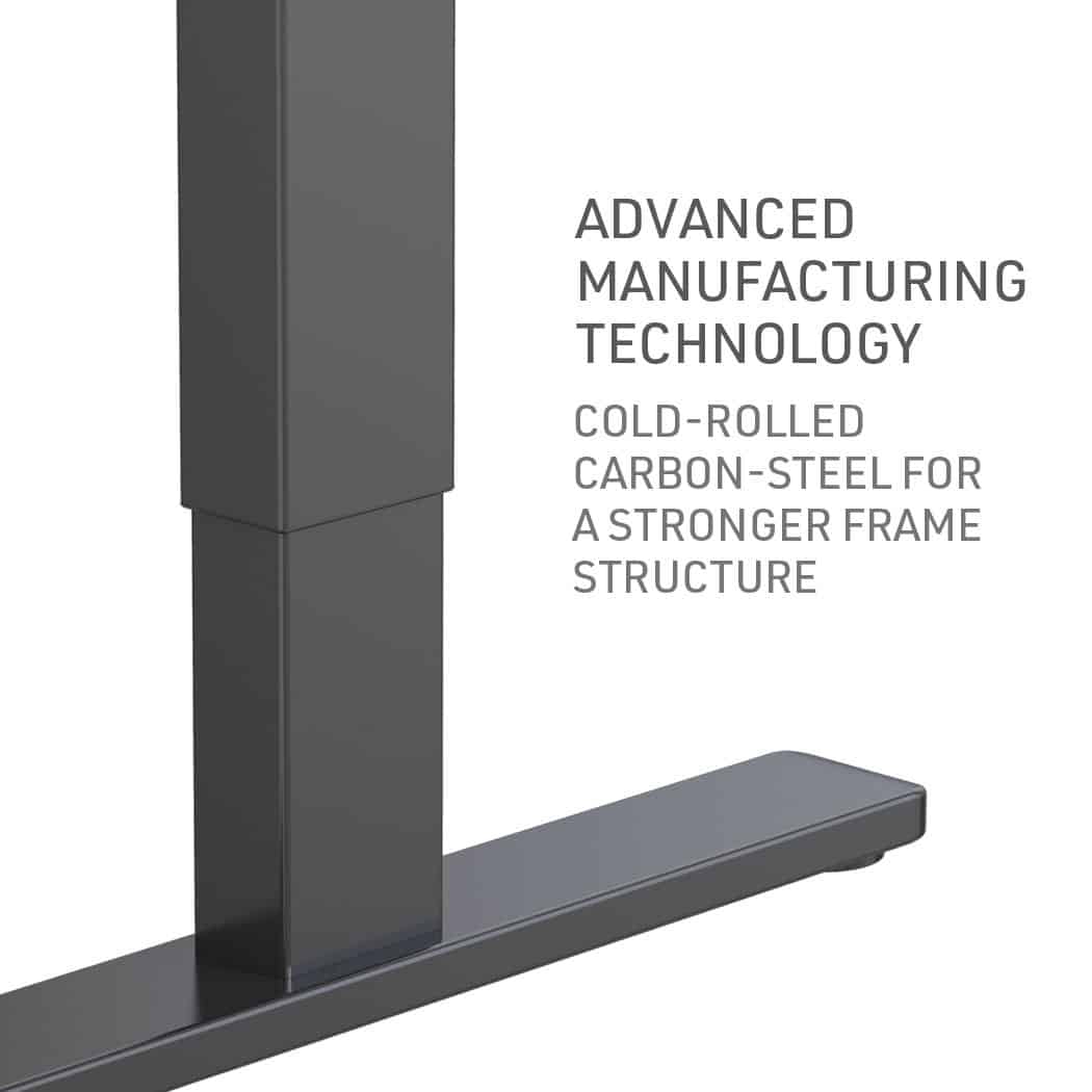 Fortia Sit To Stand Up Standing Desk, 140x60cm, 72-118cm Electric Height Adjustable, 70kg Load, White Oak Style/Black Frame - Image 5