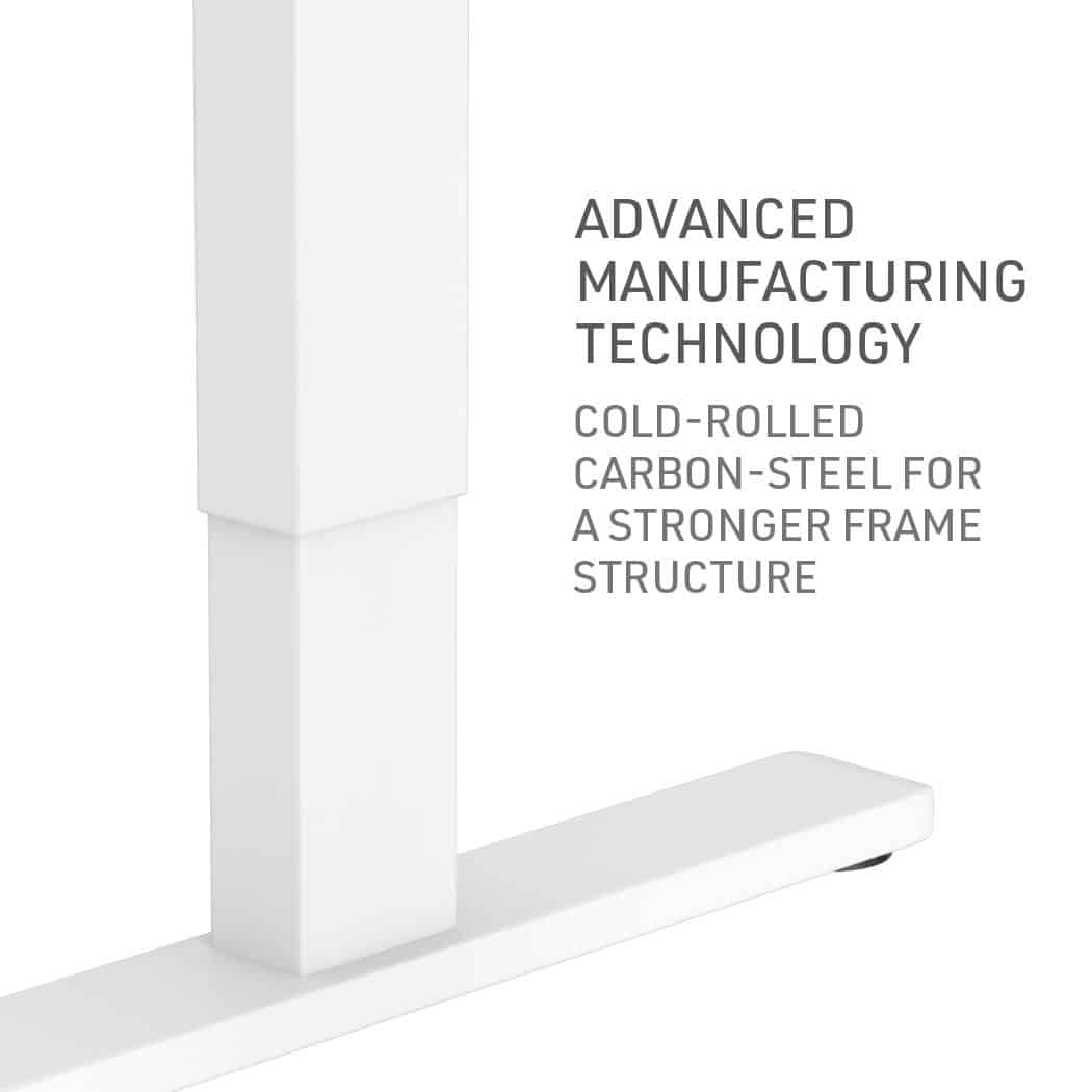 Fortia Sit To Stand Up Standing Desk, 120x60cm, 72-118cm Electric Height Adjustable, 70kg Load, White/White Frame - Image 5