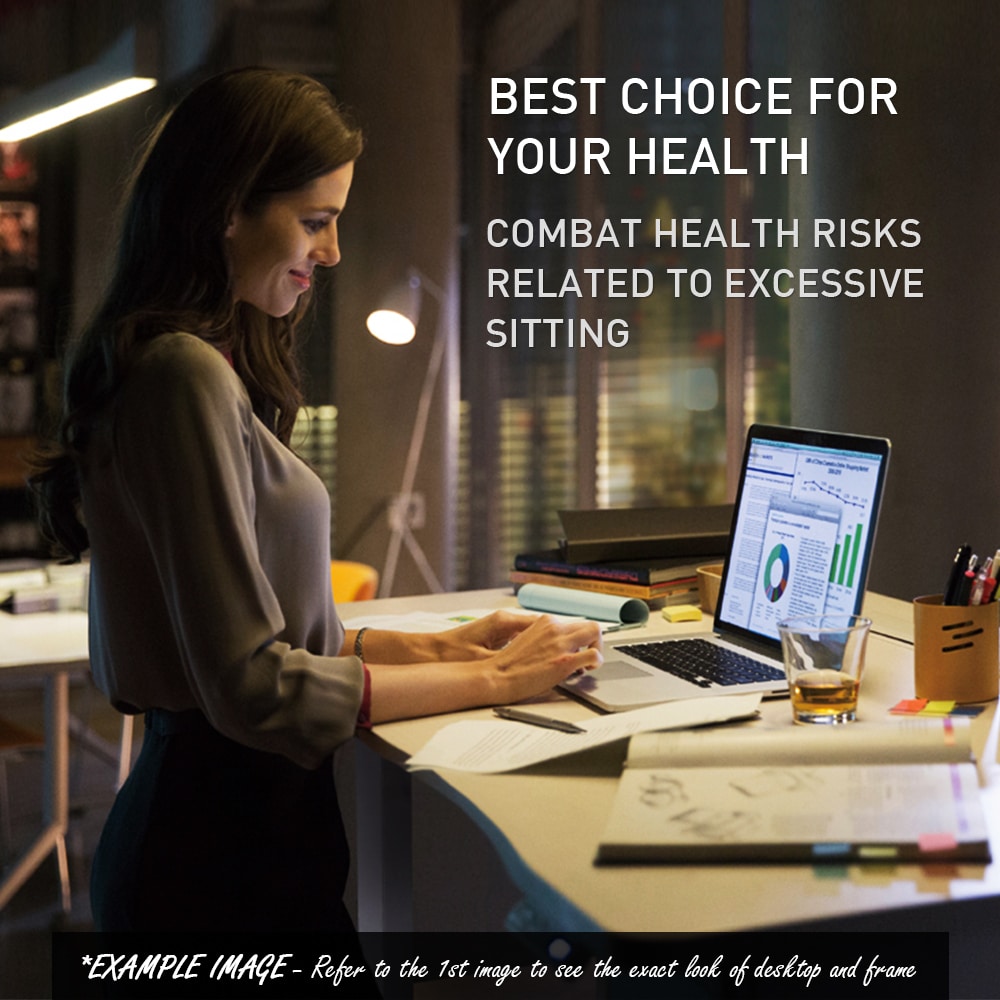 Fortia Sit To Stand Up Standing Desk, 160x75cm, 62-128cm Electric Height Adjustable, Dual Motor, 120kg Load, Arched, Black/Black Frame - Image 4
