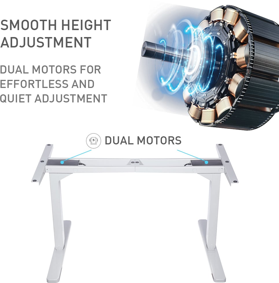 Fortia Sit To Stand Up Standing Desk, 160x75cm, 62-128cm Electric Height Adjustable, Dual Motor, 120kg Load, Walnut Style/Black Frame - Image 5