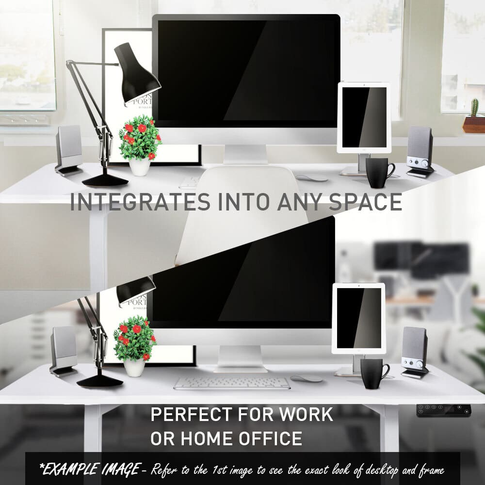 Fortia Sit To Stand Up Standing Desk, 150x70cm, 62-128cm Electric Height Adjustable, Dual Motor, 120kg Load, White/White Frame - Image 10