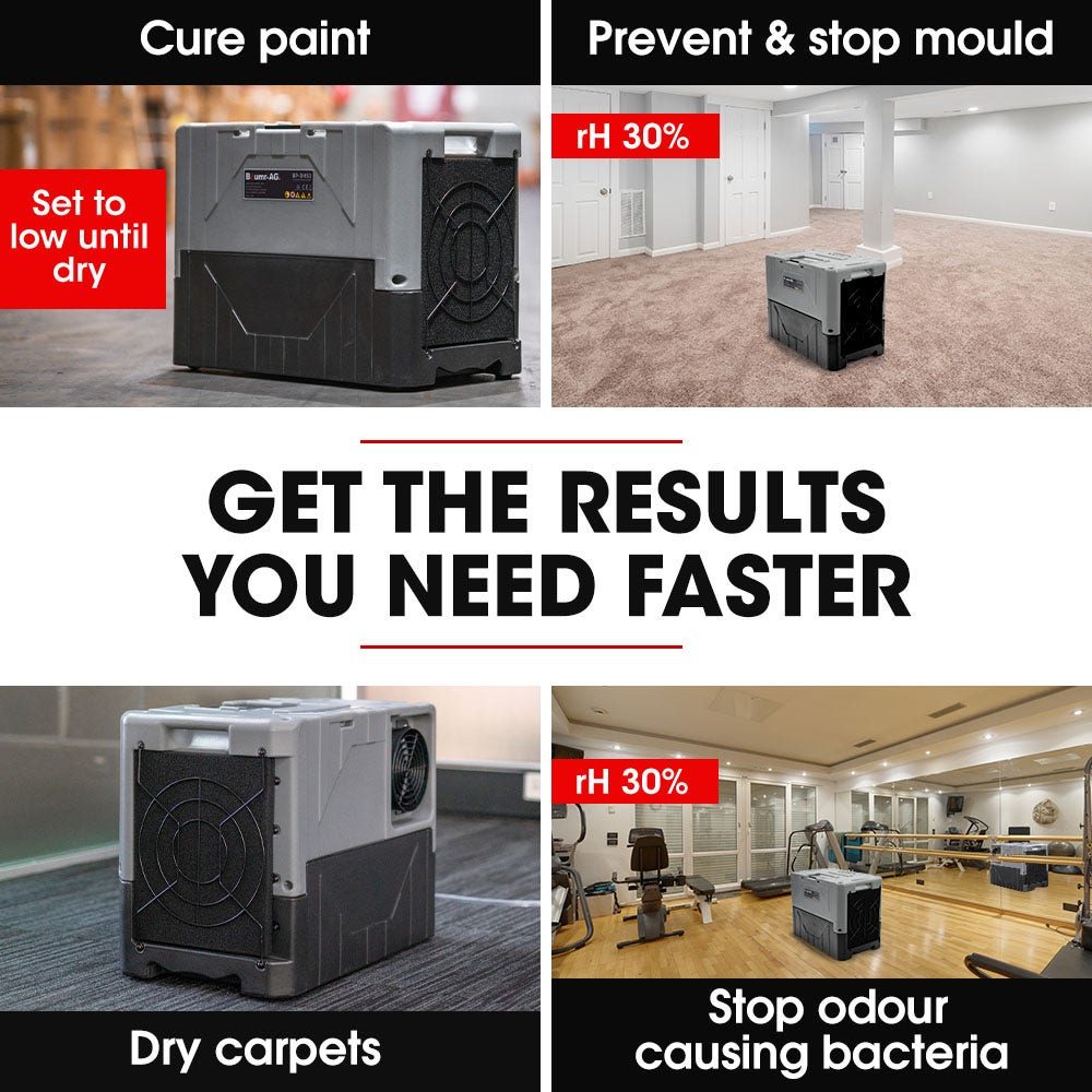 Baumr-AG 50L/day Commercial Air Dehumidifier for Mould, Portable, Stackable, LCD Display, Wheels - Image 9