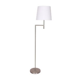 Sarantino Nickel Metal Arc Floor Lamp