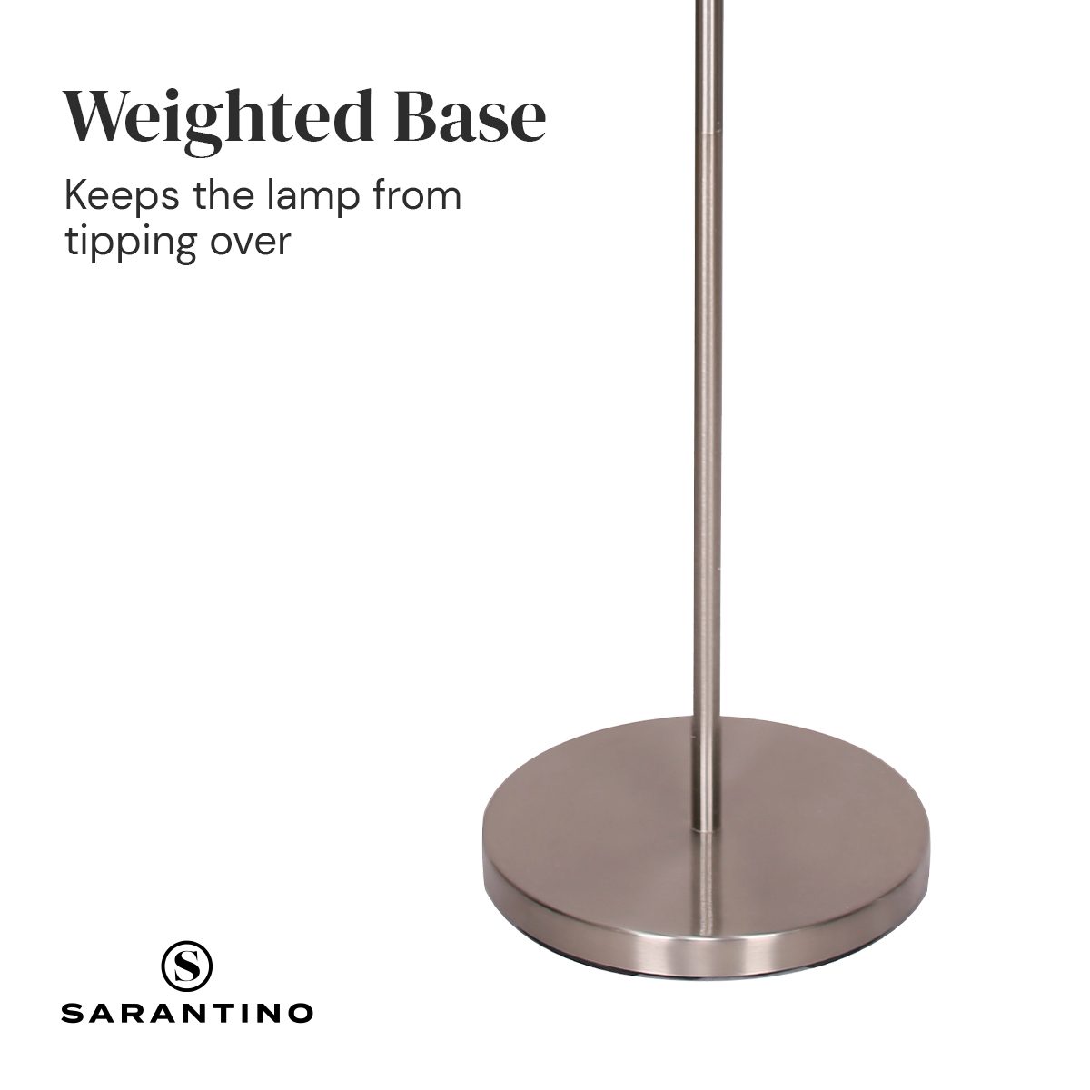 Sarantino Nickel Metal Arc Floor Lamp - Image 7