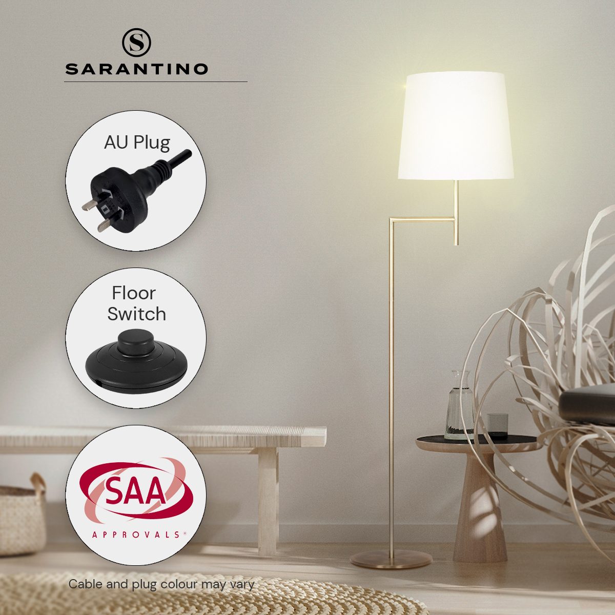 Sarantino Nickel Metal Arc Floor Lamp - Image 9