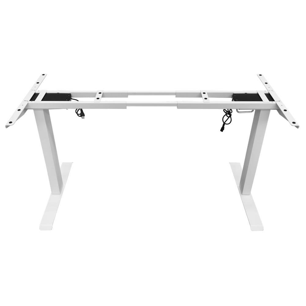 140cm Standing Desk Height Adjustable Sit Stand Motorised White Dual Motors Frame Black Top - Image 19