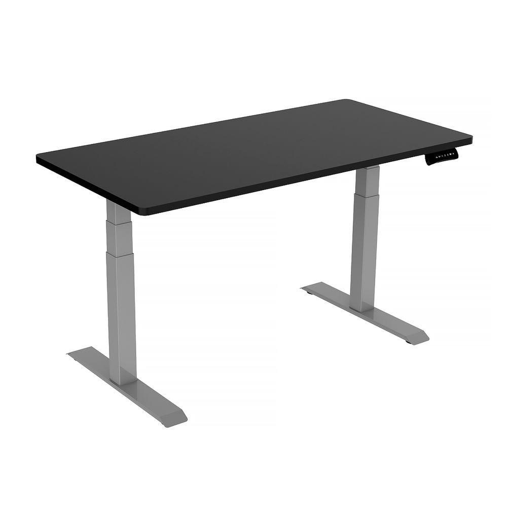140cm Standing Desk Height Adjustable Sit Stand Motorised White Dual Motors Frame Black Top - Image 24