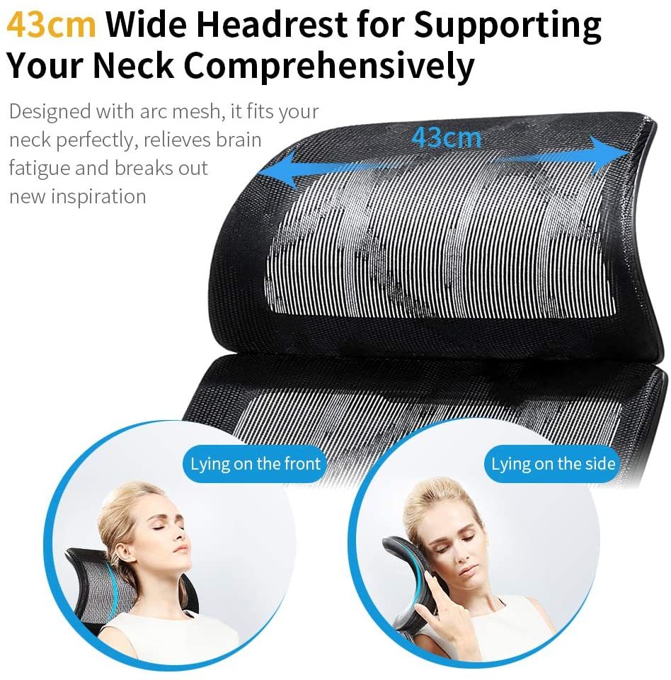Ergonomic office chair Breathable High-Back Mesh Adjustable Lumbar Support 3D Armrests Tilt Function 360° Rotating Wheels - Image 4