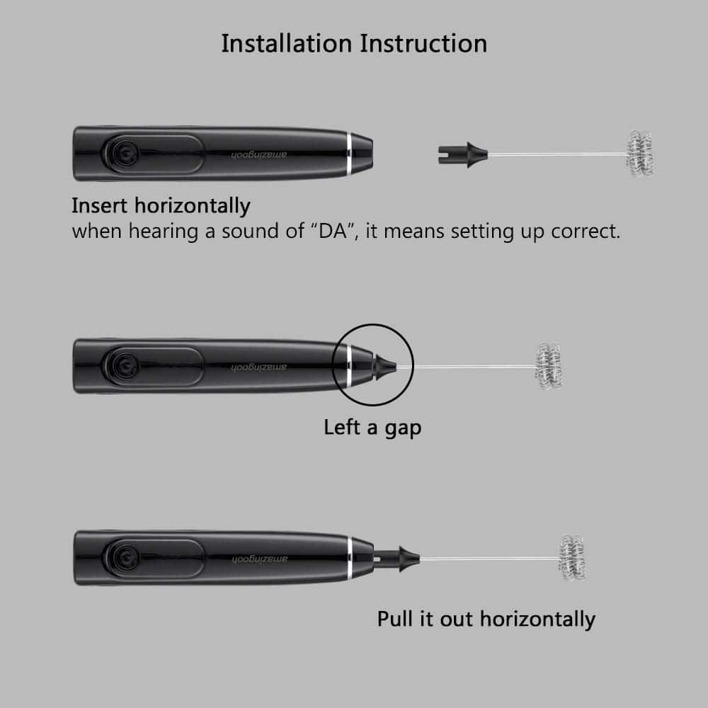 USB Charging Electric Egg Beater Milk Frother Handheld Drink Coffee Foamer AU with 2 Stainless Steel Whisks Black - Image 6
