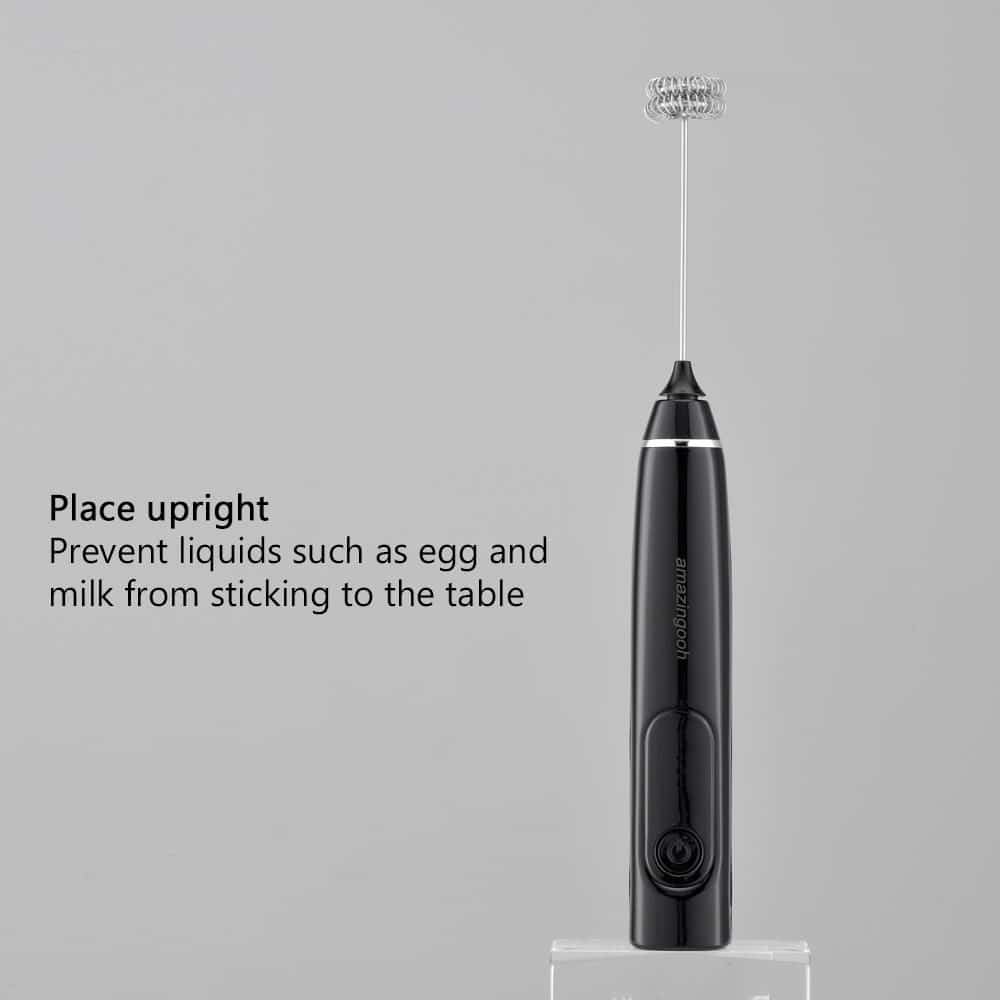 USB Charging Electric Egg Beater Milk Frother Handheld Drink Coffee Foamer AU with 2 Stainless Steel Whisks White - Image 4