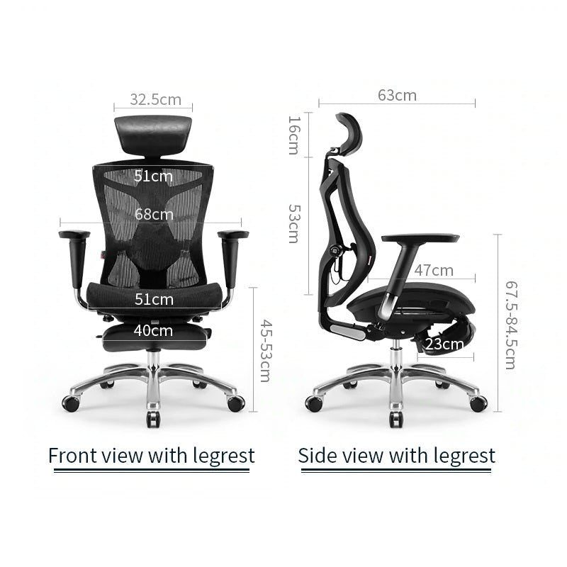 Sihoo Ergonomic Office Chair V1 4D Adjustable High-Back Breathable With Footrest And Lumbar Support Black - Image 5