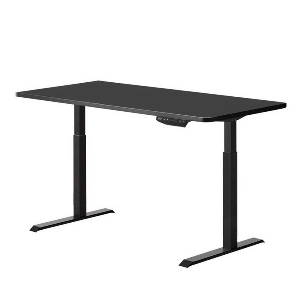 120cm Standing Desk Height Adjustable Sit Stand Black Motorised White Single Motor Frame Birch Top - Image 24