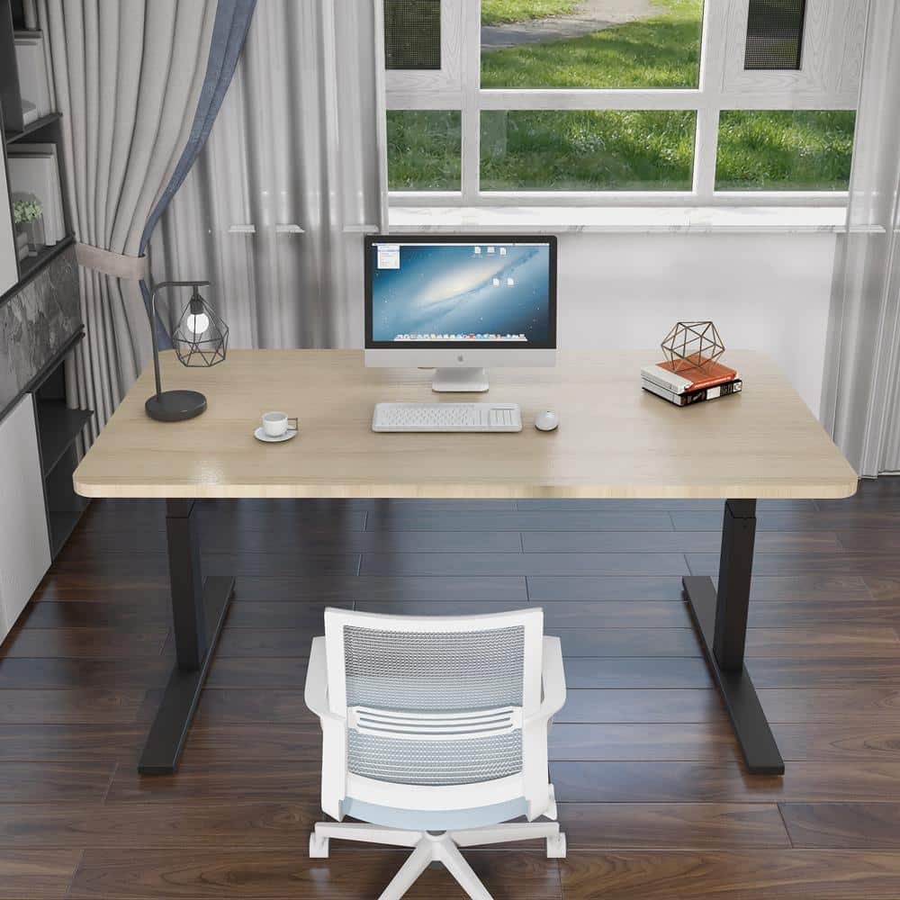 120cm Standing Desk Height Adjustable Sit Stand Motorised White Single Motor Frame White Top - Image 11