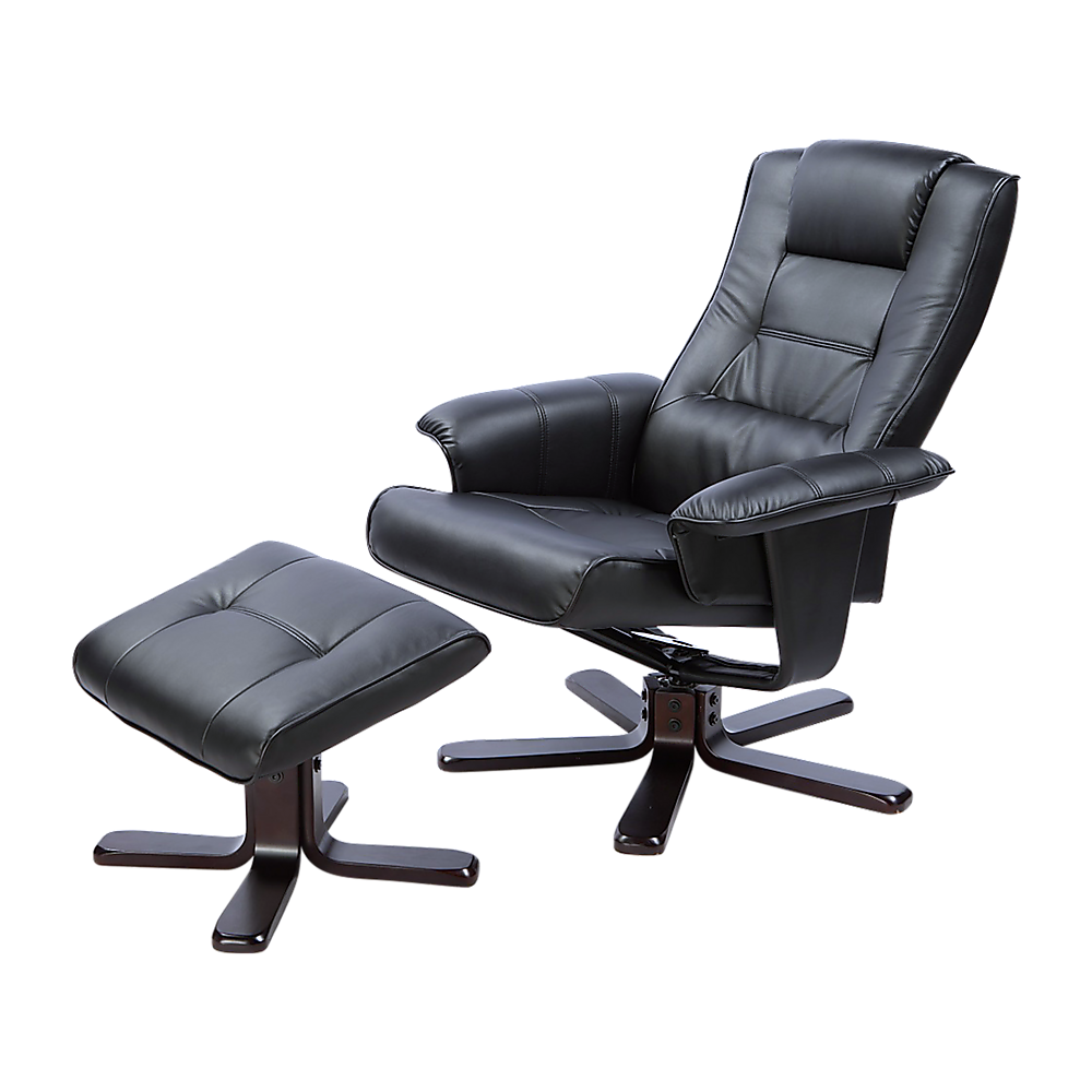 PU Leather Massage Chair Recliner Ottoman Lounge Remote