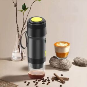 Black Portable Fully Automatic Espresso Coffee Machine - Universal 3-in-1 Capsule, Coffee Powder & Espresso Maker