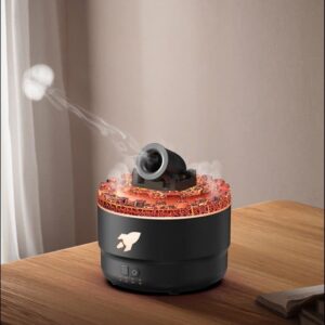 Black Creative Cannon-Shaped Aromatherapy Diffuser with Colorful LED Lights, 280ml Ultrasonic Humidifier, Dual Mist Modes, Desktop Small Air Freshener