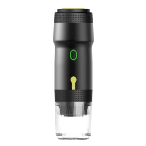 Black 3-in-1 Portable Electric Espresso Maker - Rechargeable Travel Coffee Machine for Capsules & Ground Coffee