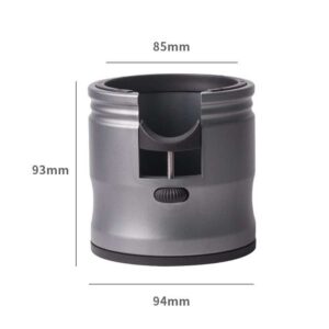 Dark Grey Round Professional Aluminum Espresso Tamping Station - Adjustable Portafilter Holder Stand