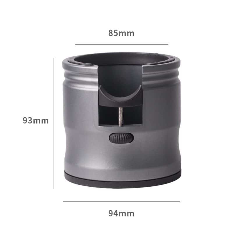 Dark Grey Round Professional Aluminum Espresso Tamping Station - Adjustable Portafilter Holder Stand