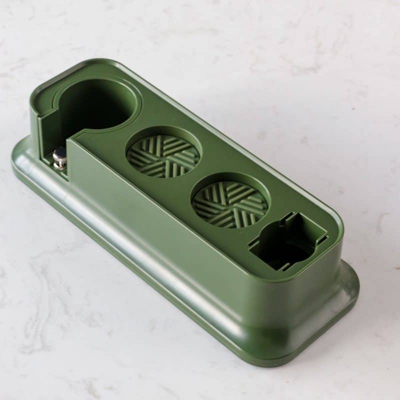 Green Espresso Coffee Tamping Station - Barista Tool Organizer for 51/53/58mm Portafilter, Tamper & Distributor