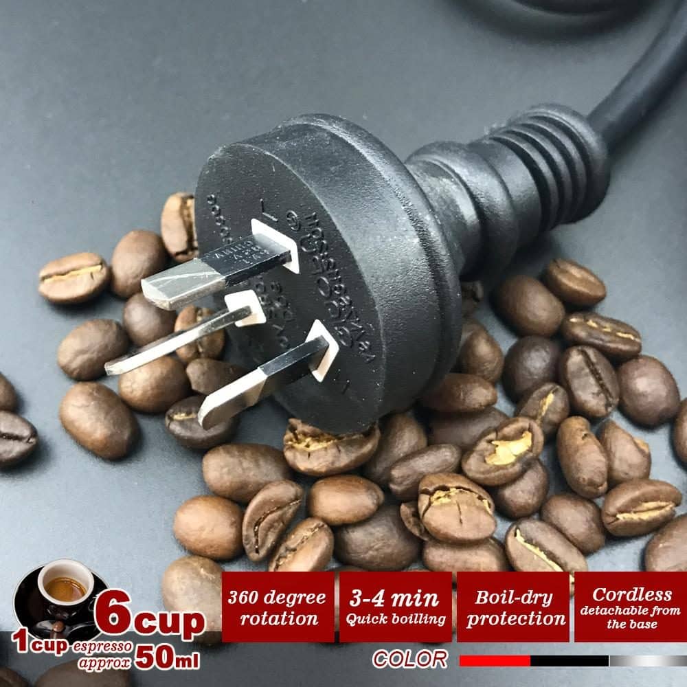 Black Electric Moka Coffee Maker Espresso Machine Italian Classic 6 Cups Auto Power - Image 8