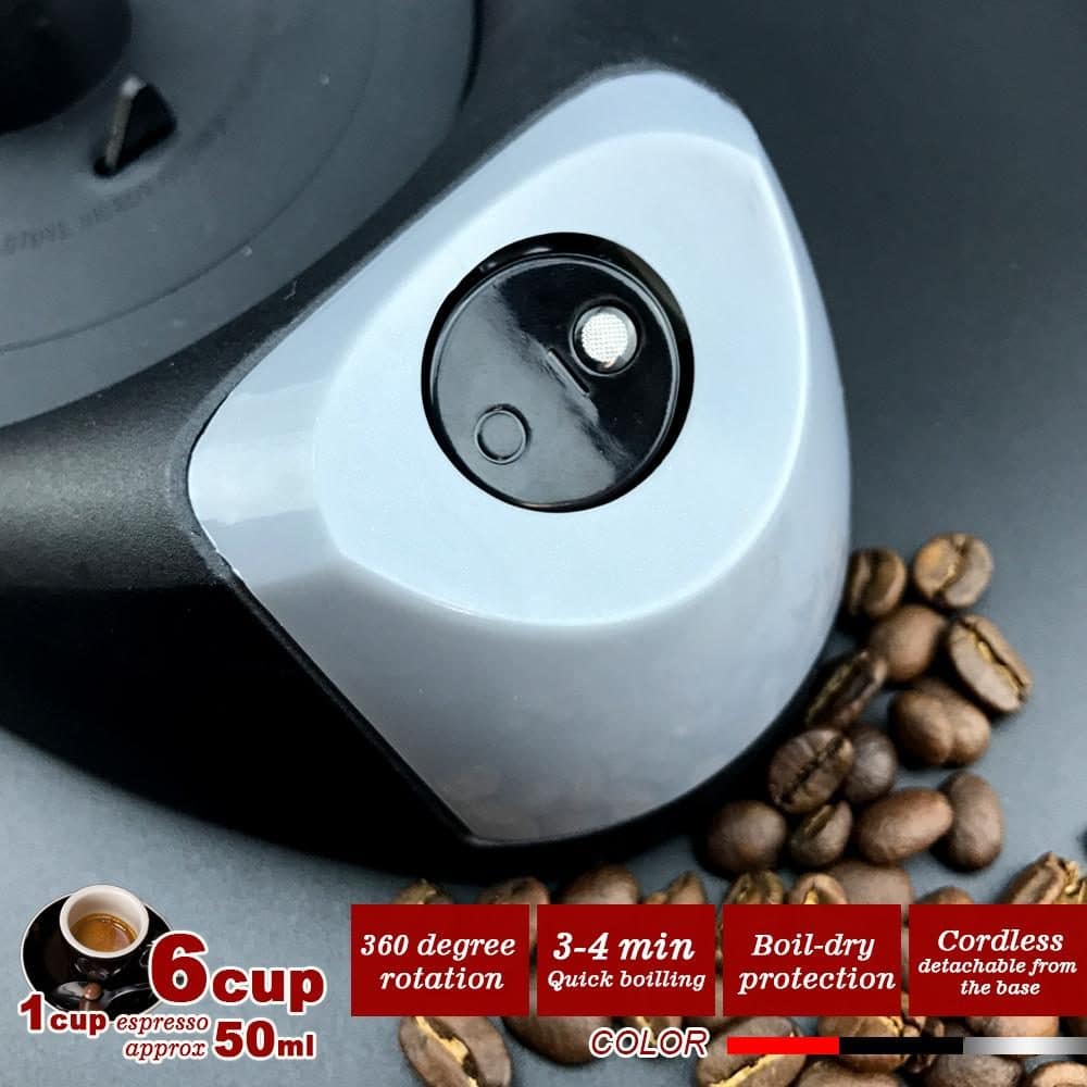 Blue Electric Moka Coffee Maker Espresso Machine Italian Classic 6 Cups Auto Power - Image 6