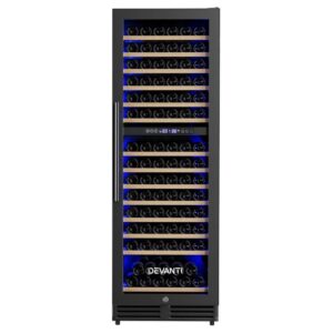Devanti Wine Fridge Cooler Dual Zone 154 Bottles
