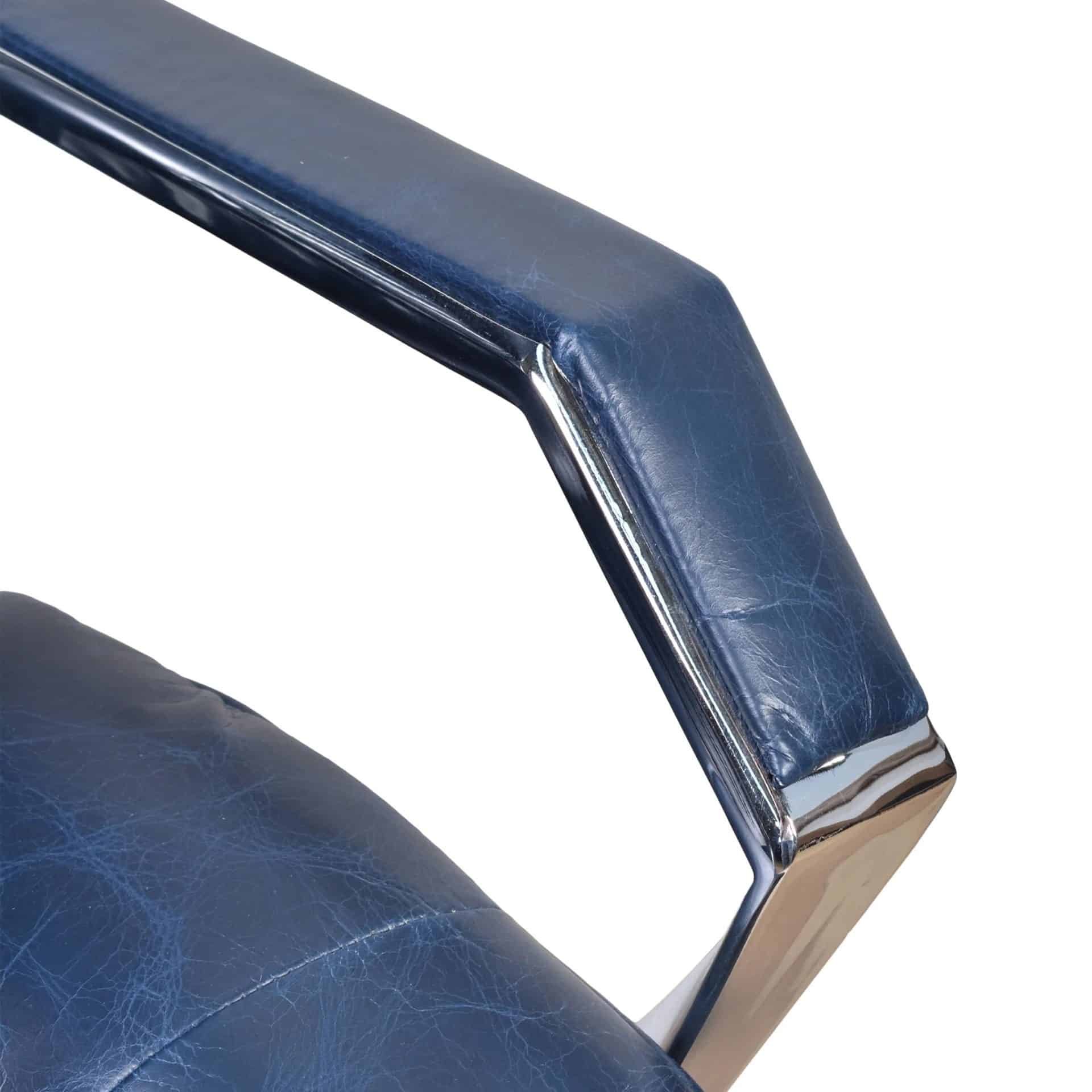 Forestville Blue Leather Desk Chair - Image 6
