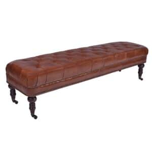 Windsor Leather Bench Vintage Chesterfield
