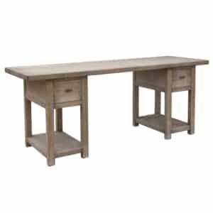 Chatsworth Twin Pedestal Desk Distressed Hardwood