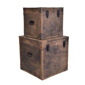 Lancaster Storage Box Set Distressed Leather